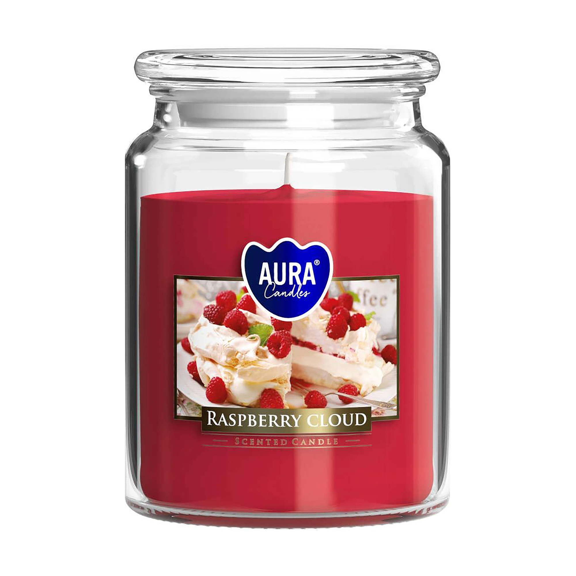 Ароматична свічка в банці Bispol Scented Candle Aura Raspberry Cloud, 500 г (snd99-329)